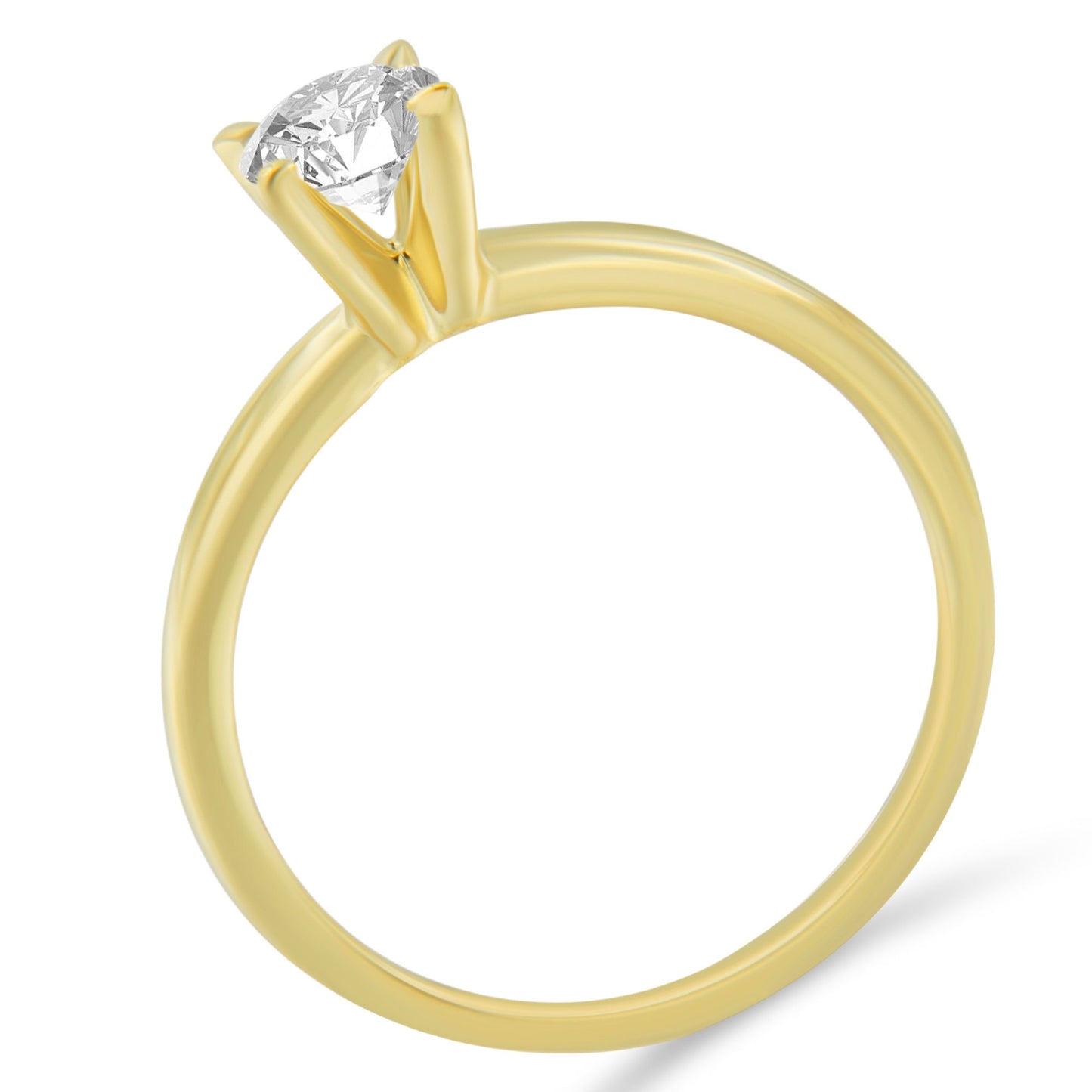 GIA Certified 14K Gold 1/2 Cttw Diamond Solitaire Ring