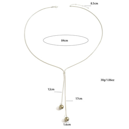 "Elegant Gold Y-Shaped Necklace  with Pearl Pendant"