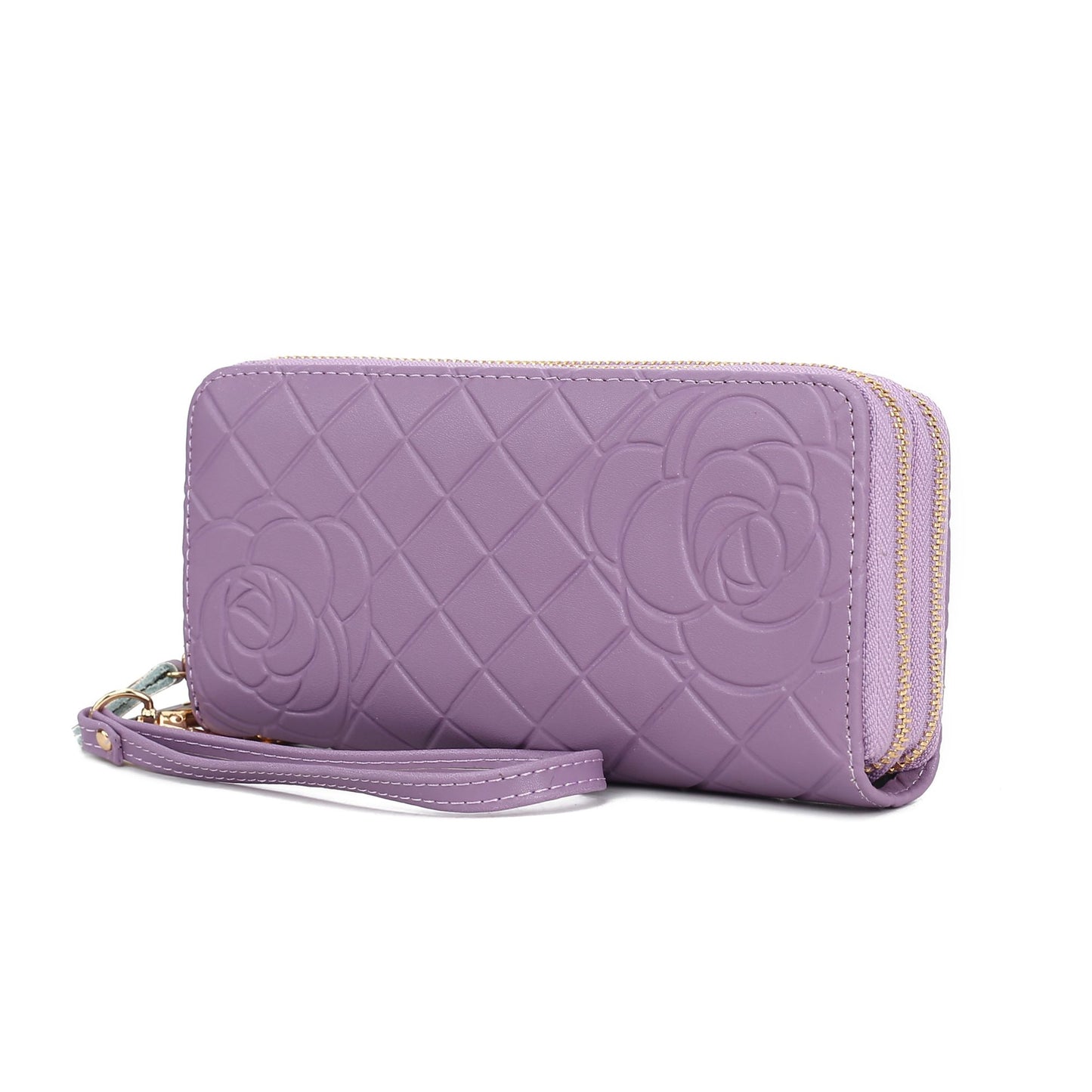 MKF Collection Quilted Flower Embossed Wristlet Wallet by Mia K