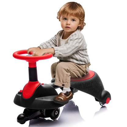 6V Kids Ride On Electric Wiggle Car with Flashing Wheels Red