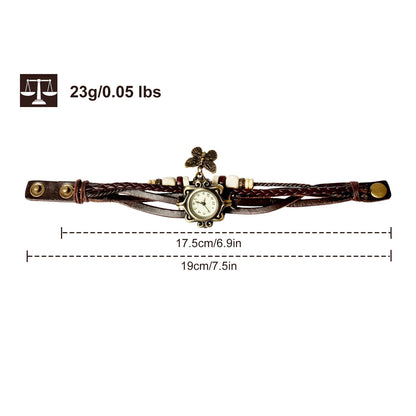 Vintage Women's Watch Bohemian Handmade Leather Watch Quartz Wrist Watch Fashion