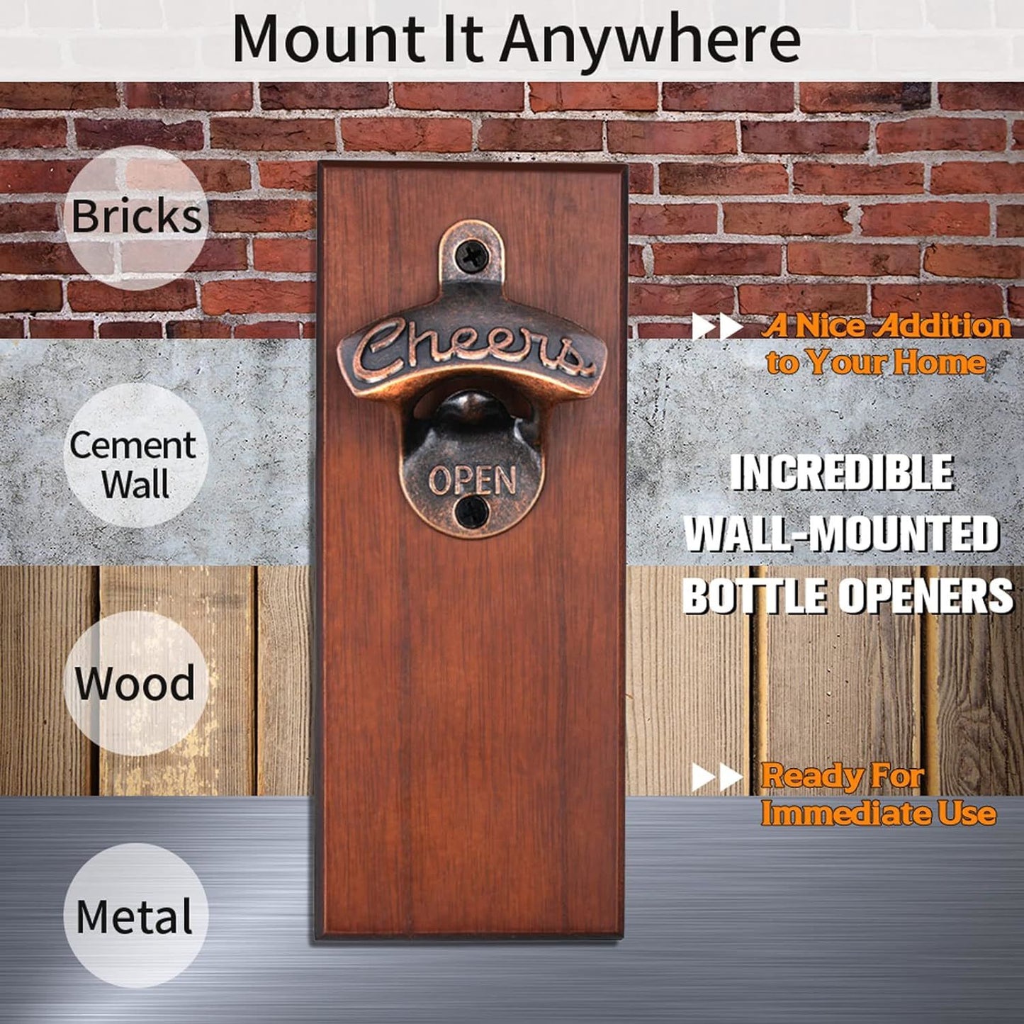 Wall Mounted Magnetic Beer Bottle Opener