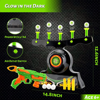 Glow-in-the-dark shooting targets for Nerf guns