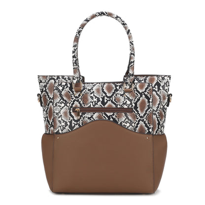 MKF Collection Iris Snake Embossed Vegan Leather Tote & Wristlet