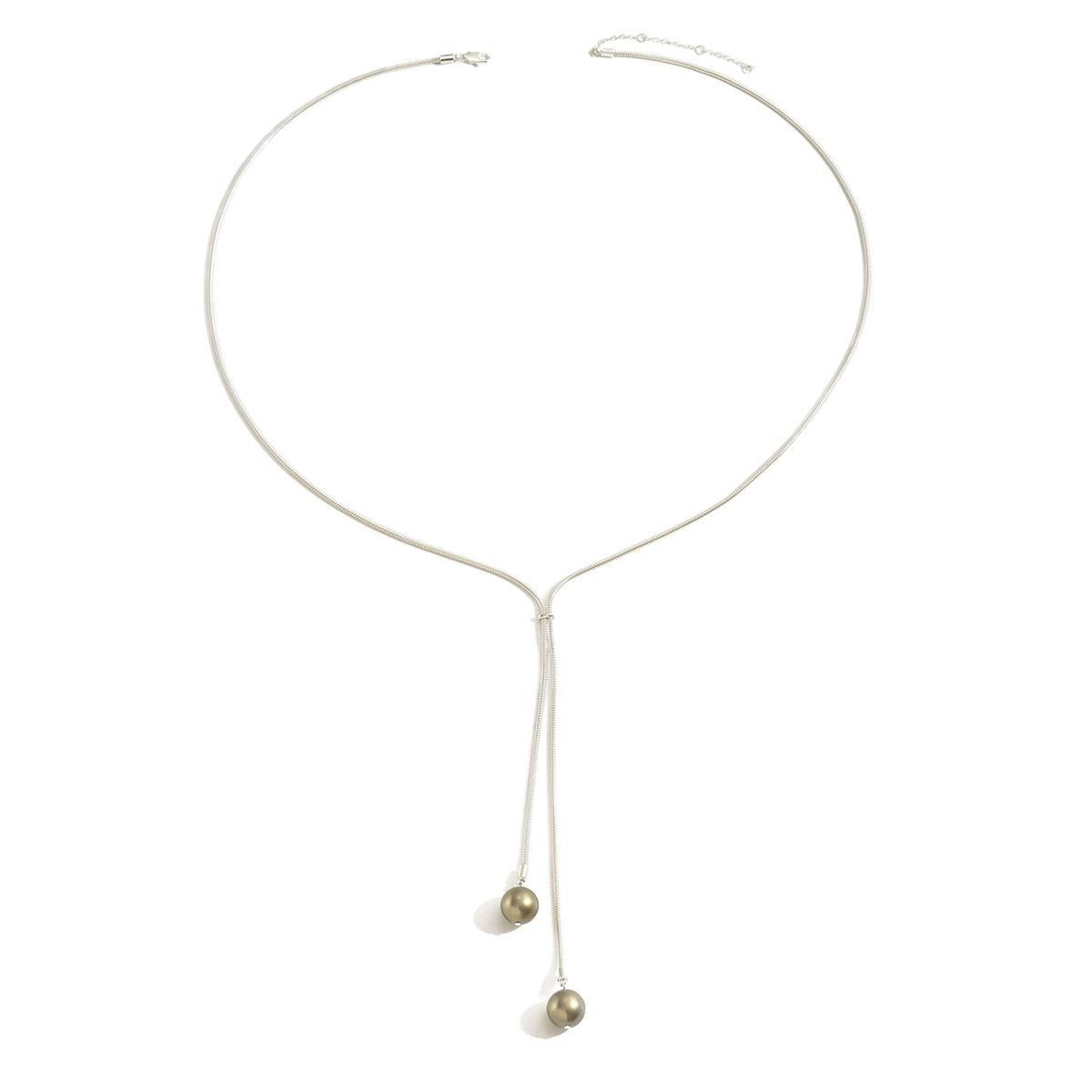 "Elegant Gold Y-Shaped Necklace  with Pearl Pendant"