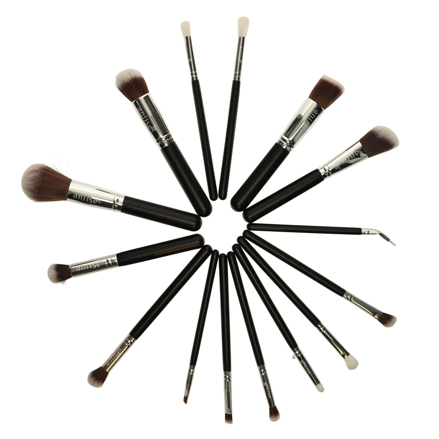 Set of 15 Professional Makeup Brushes - Soft Synthetic Hair