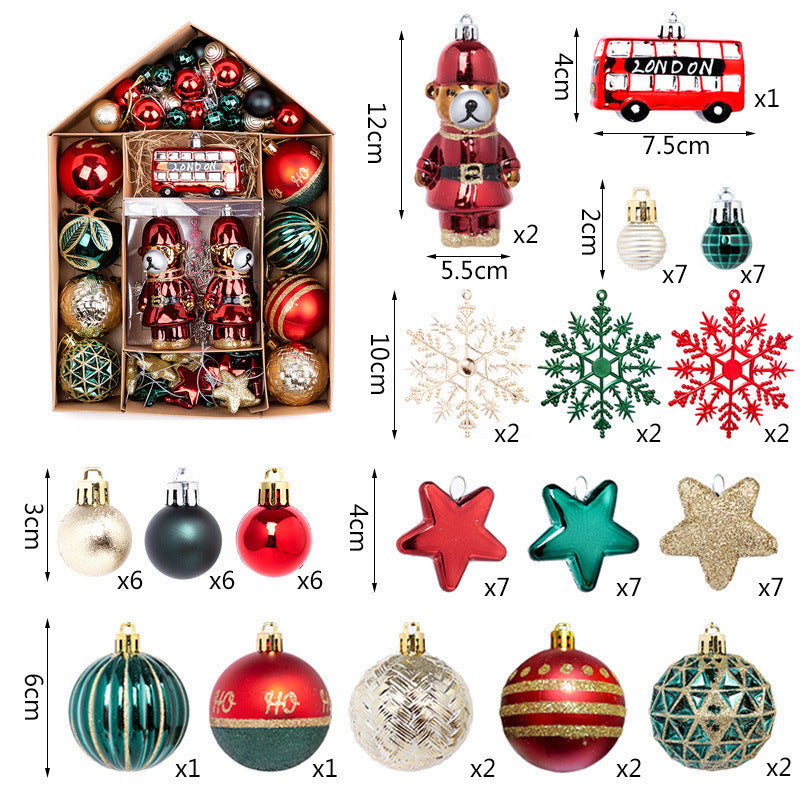 70 PC Shatterproof Plastic Christmas Ball Ornaments