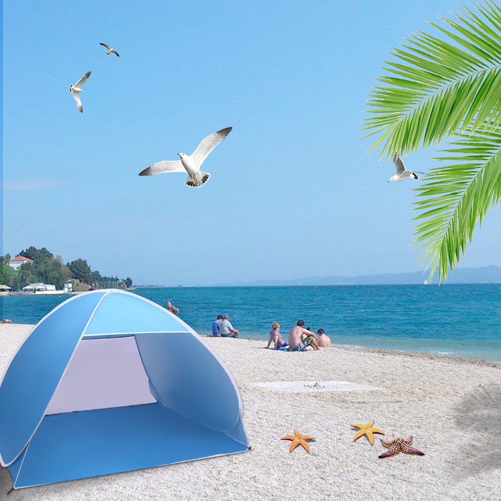 2-3 Person Beach Tent | Pop-Up Sun Shelter with UV Protection