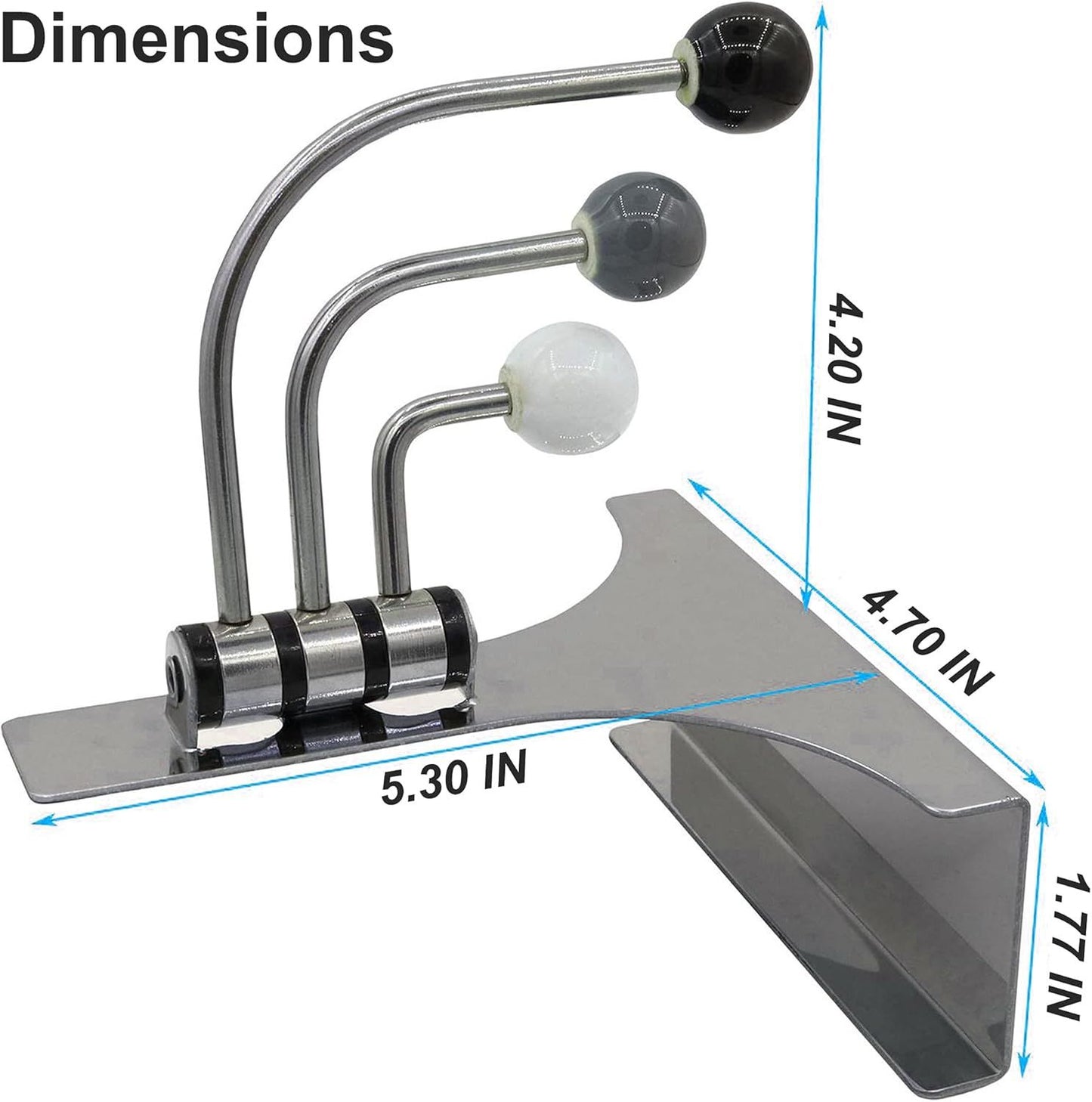 Over The Door Hooks Hanger with 3 Non-Scratch Rotating Hooks - Stainless Steel Coat Towel Robe Hooks for 1.77 inch Door Plank Thickness