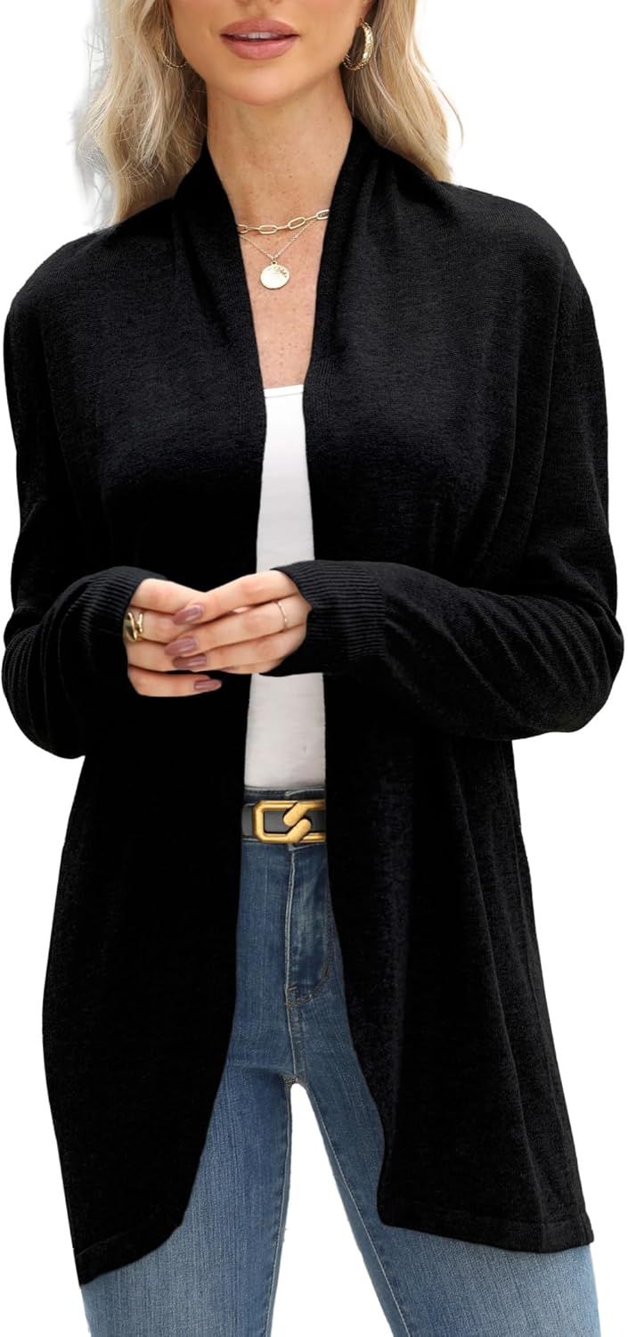 Women's cardigan sweater fashionable autumn lightweight work long sleeved top loose casual office business suit