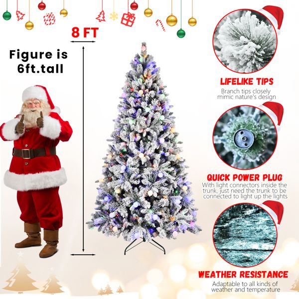 7.5FT Mixed PE/PVC Christmas Tree with LED Lights & Easy Power