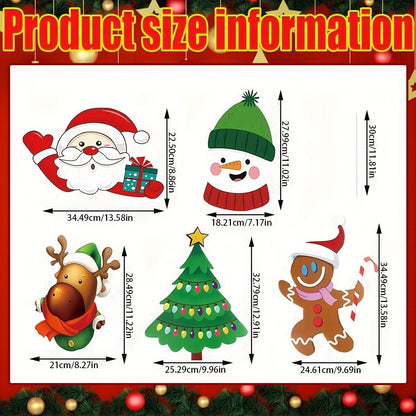 5 pcs Christmas Decorations Yard Signs Santa Claus Reindeer Snowman Xmas Signs Outdoor for Christmas Outdoor Holiday Garden Yard Lawn Decor