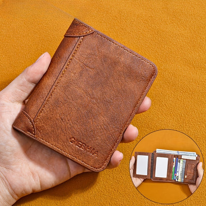 Blocking Trifold Genuine Leather Wallet for Men