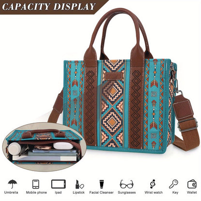 4Pcs Women's Tote Set, Retro Lightweight Boho Chic Satchel