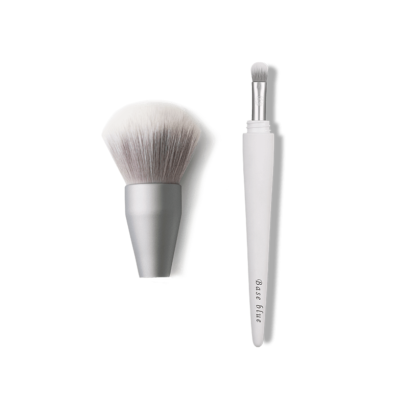 2-in-1 Makeup Dual Brush | Compact & Travel-Friendly