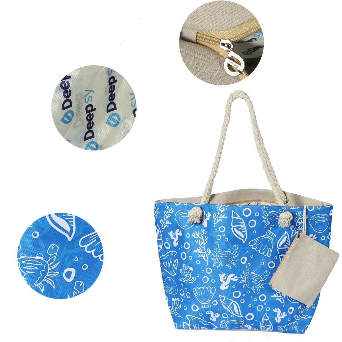 Canvas Beach Tote Bag for Women – Waterproof