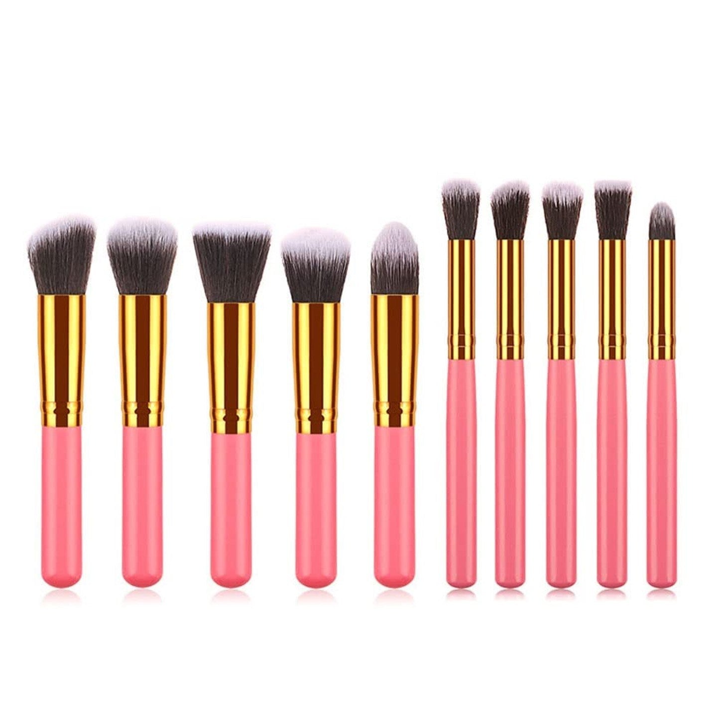 10 pcs makeup brush set (Pink Golden)