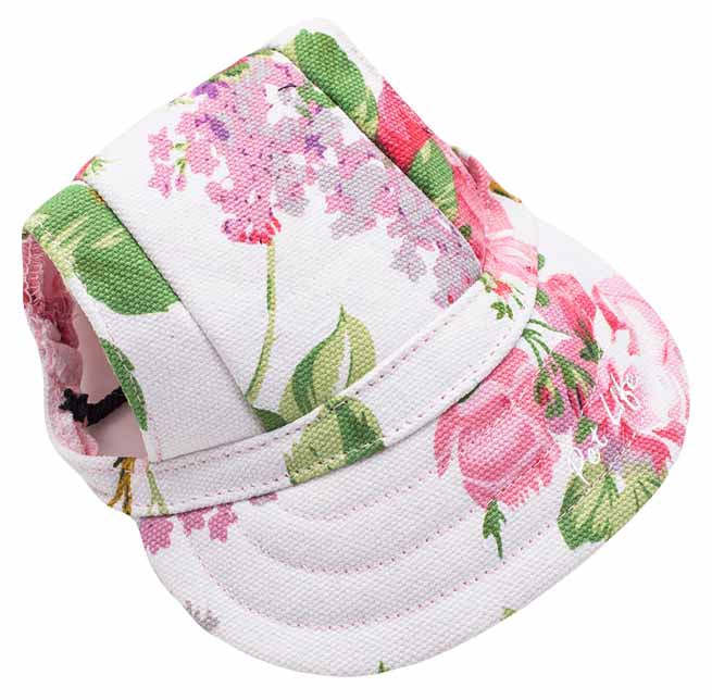 Pet Life 'Botanic Bark' Floral Uv Protectant Adjustable Fashion Dog Hat Cap