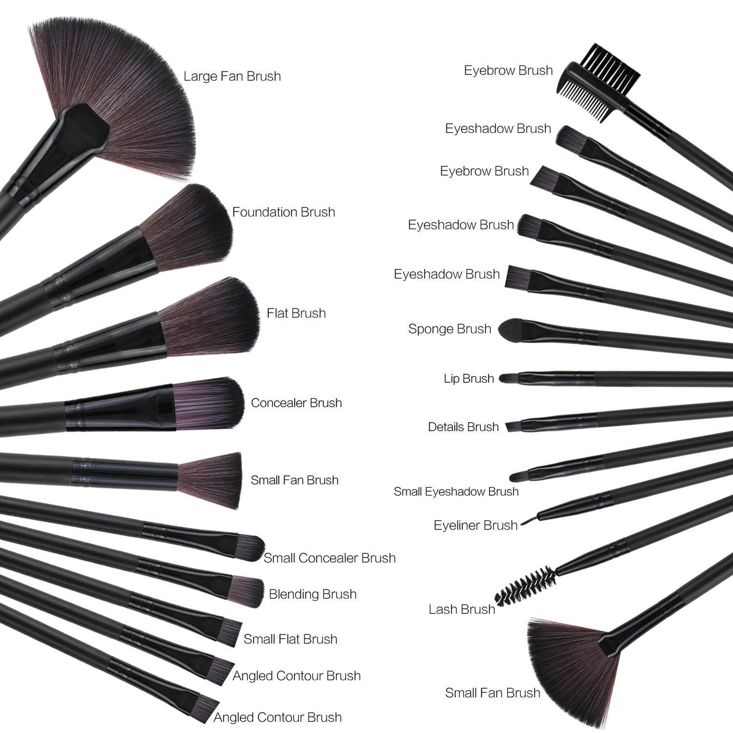 22 Piece Professional Makeup Brush Set – Synthetic & Wood Brushes