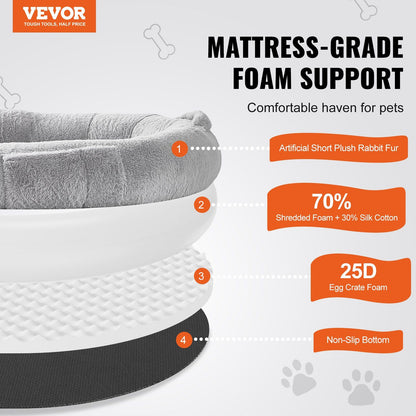 VEVOR Human Dog Bed - Large Washable Faux Rabbit Fur, 68"x35"x10"