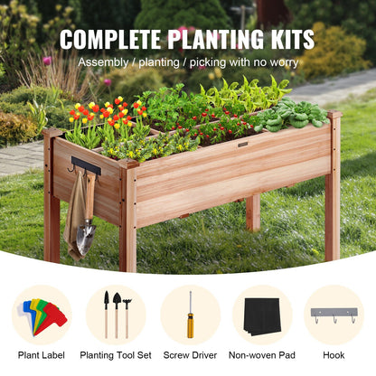 VEVOR Wooden Raised Garden Bed Planter Box 47.2x22.8x30" Flower Vegetable Herb