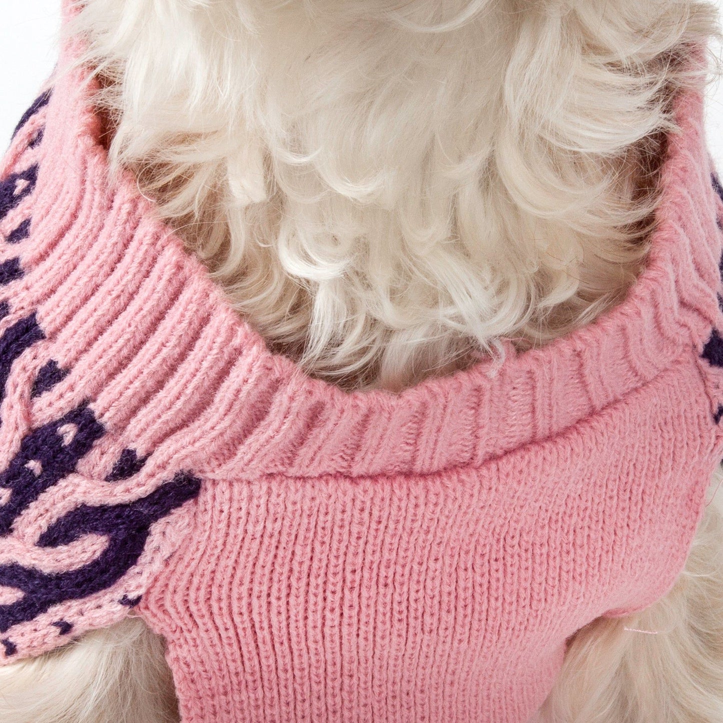 Harmonious Dual Color Weaved Heavy Cable Knitted Fashion Designer Dog Sweater