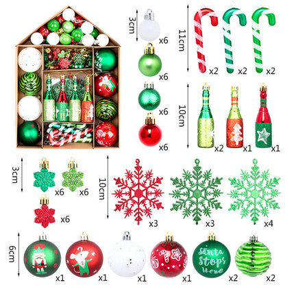 70 PC Shatterproof Plastic Christmas Ball Ornaments