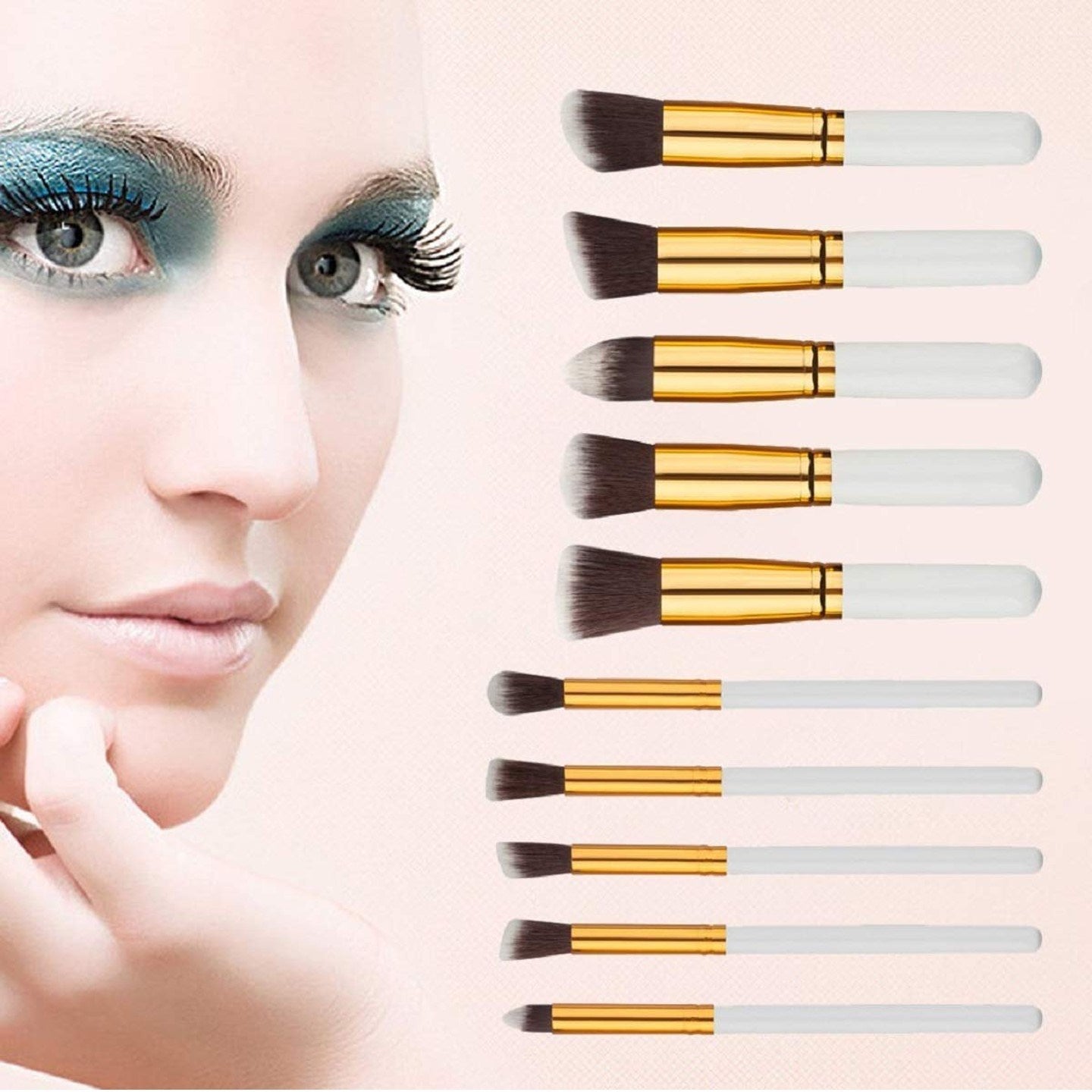 10-Piece Makeup Brush Set with Bag – High-End Beauty Tools