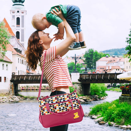 5PCS Baby Diaper Bag Set with Changing Pad & Insulated Pockets