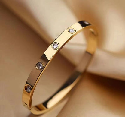 14K Gold Plated Bracelet – Friendship Love Bangle for Women & Girls