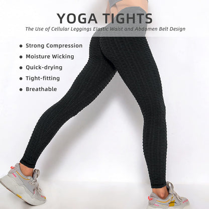 Bubble Textured Butt Lifting Yoga Pants – High Waisted Leggings