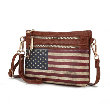 MKF Collection Alisson Vegan Leather FLAG Crossbody-Wristlet Bag