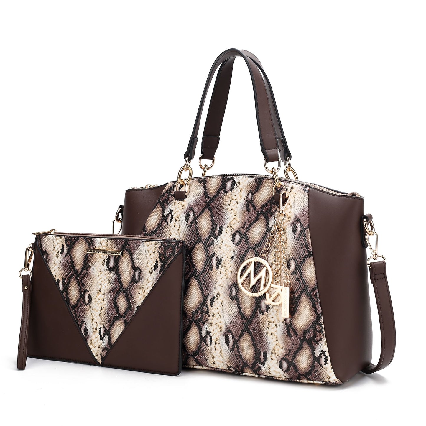 MKF Collection Addison Snake Embossed Tote Bag with Wristlet by Mia K