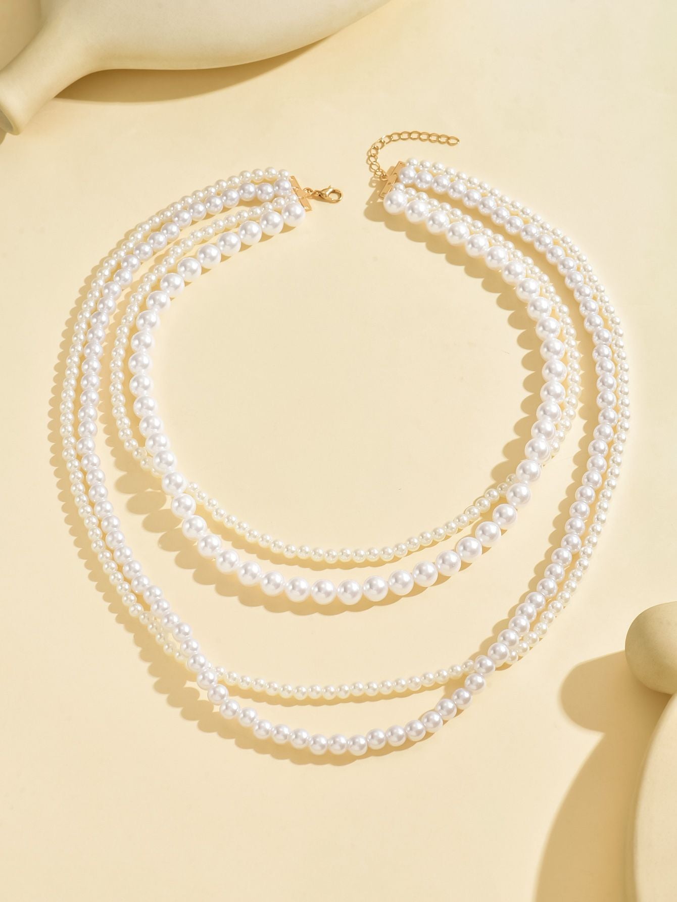 Elegant Multi-Layer Pearl Beaded Necklace