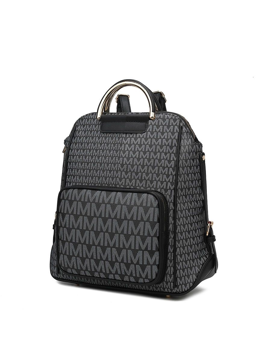 MKF Collection June M Logo Vegan Leather Women Backpack