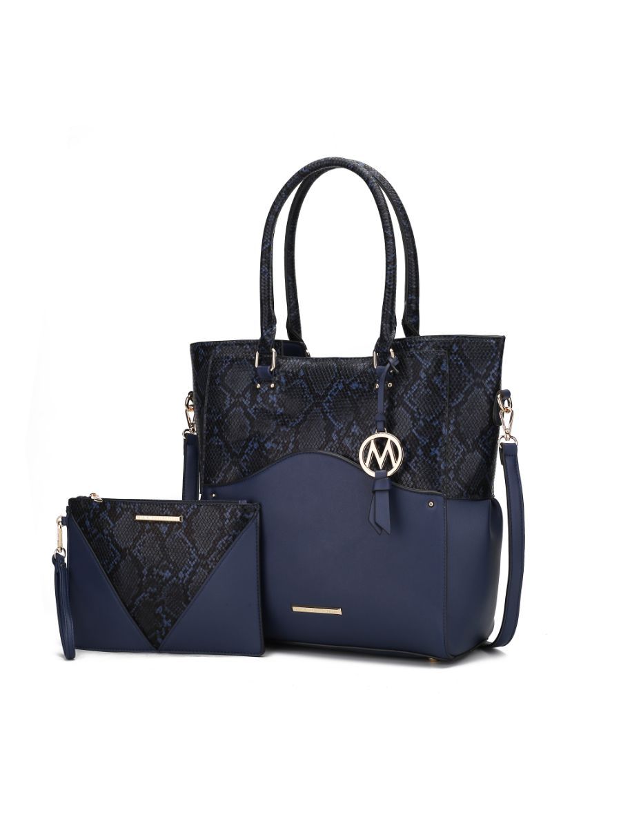 MKF Collection Iris Snake Embossed Vegan Leather Tote & Wristlet