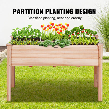 VEVOR Wooden Raised Garden Bed Planter Box 47.2x22.8x30" Flower Vegetable Herb