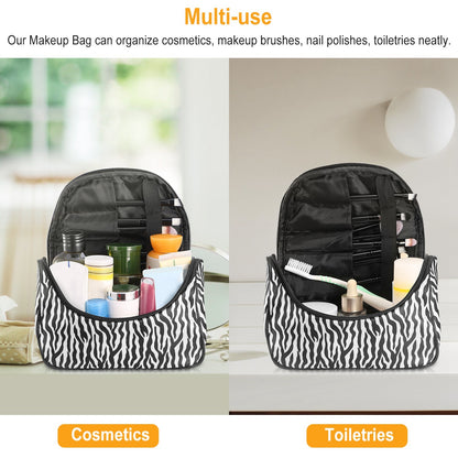 Travel Makeup Bag Portable Cosmetic Organizer with Cosmetic Mirror Waterproof Toiletry Wash Bag for Women