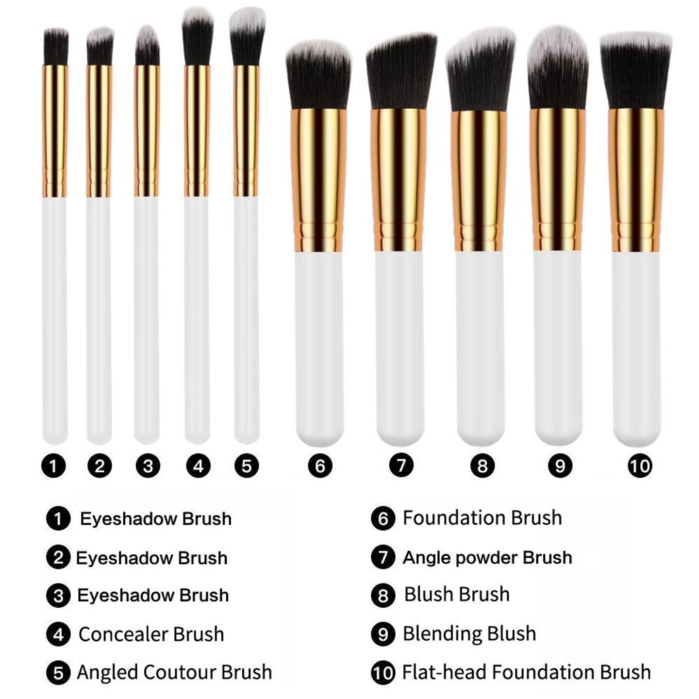 10-Piece Makeup Brush Set with Bag – High-End Beauty Tools