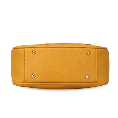 MKF Collection Wally Vegan Leather Cross-Body Bag with Gold Tone Embellishments by Mia K