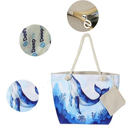 Canvas Beach Tote Bag for Women – Waterproof