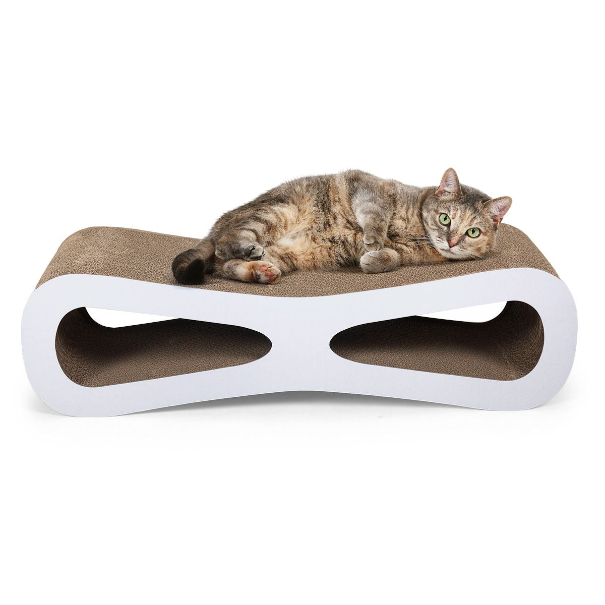 Cat-eyed Cat Scratcher Lounge, Protects Furniture, Wood Color