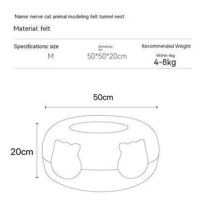 Cat Tunnel Bed – Semi-Enclosed Donut Cave