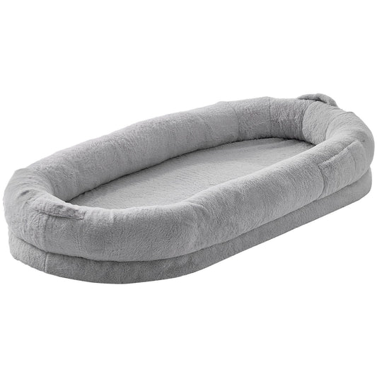 VEVOR Human Dog Bed - Large Washable Faux Rabbit Fur, 68"x35"x10"