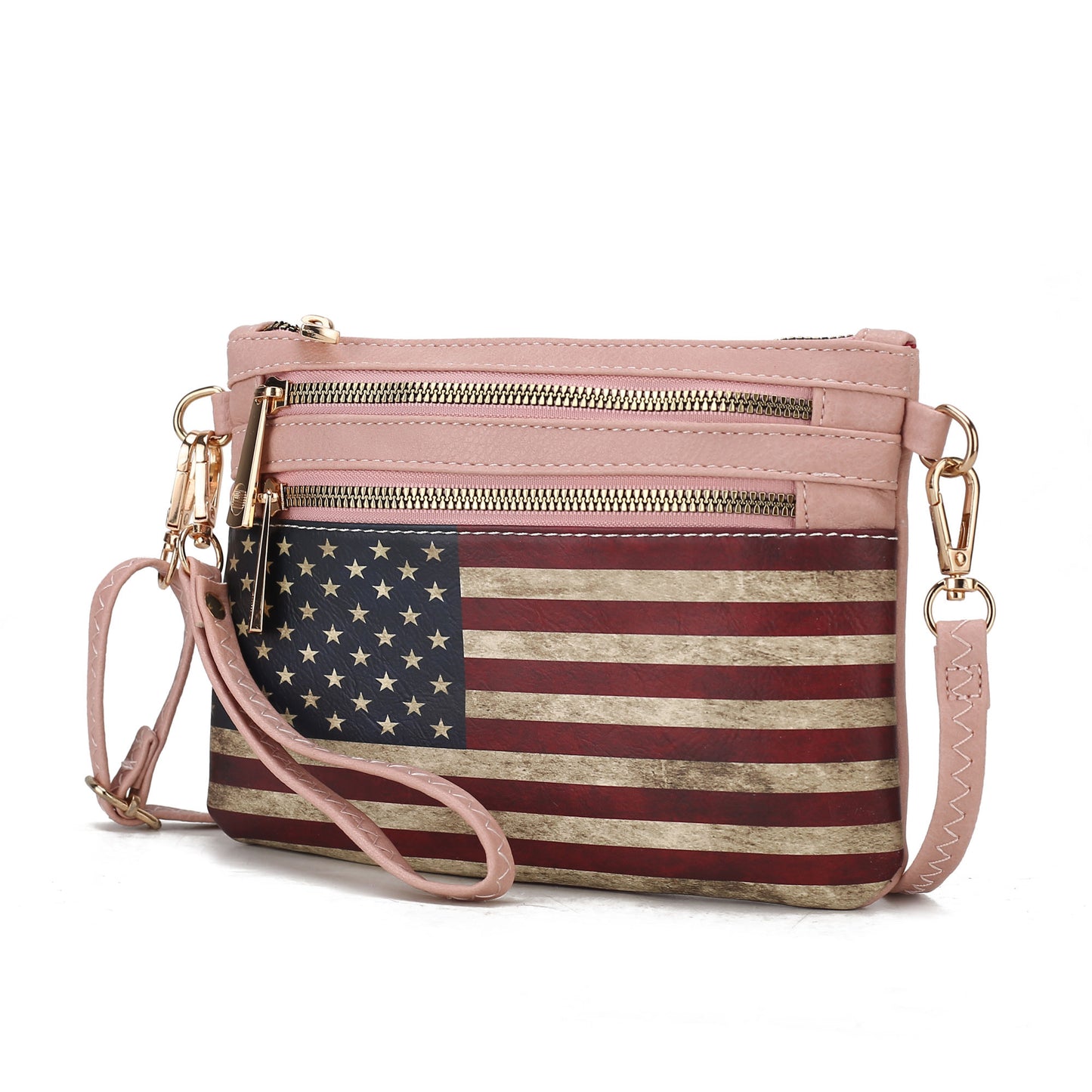 MKF Collection Alisson Vegan Leather FLAG Crossbody-Wristlet Bag