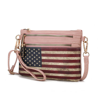 MKF Collection Alisson Vegan Leather FLAG Crossbody-Wristlet Bag