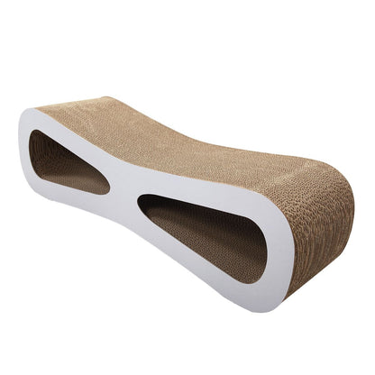 Cat-eyed Cat Scratcher Lounge, Protects Furniture, Wood Color