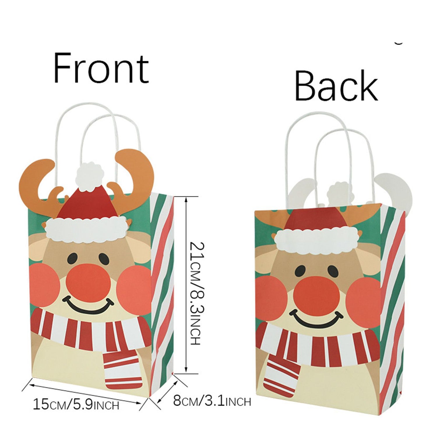 12Pcs Christmas Gift Bags with Handles - 6 Designs for Parties