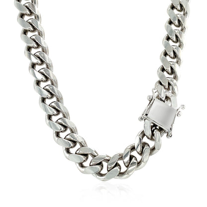 Sterling Silver Rhodium-Plated Miami Cuban Chain 8.4mm