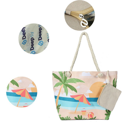 Canvas Beach Tote Bag for Women – Waterproof